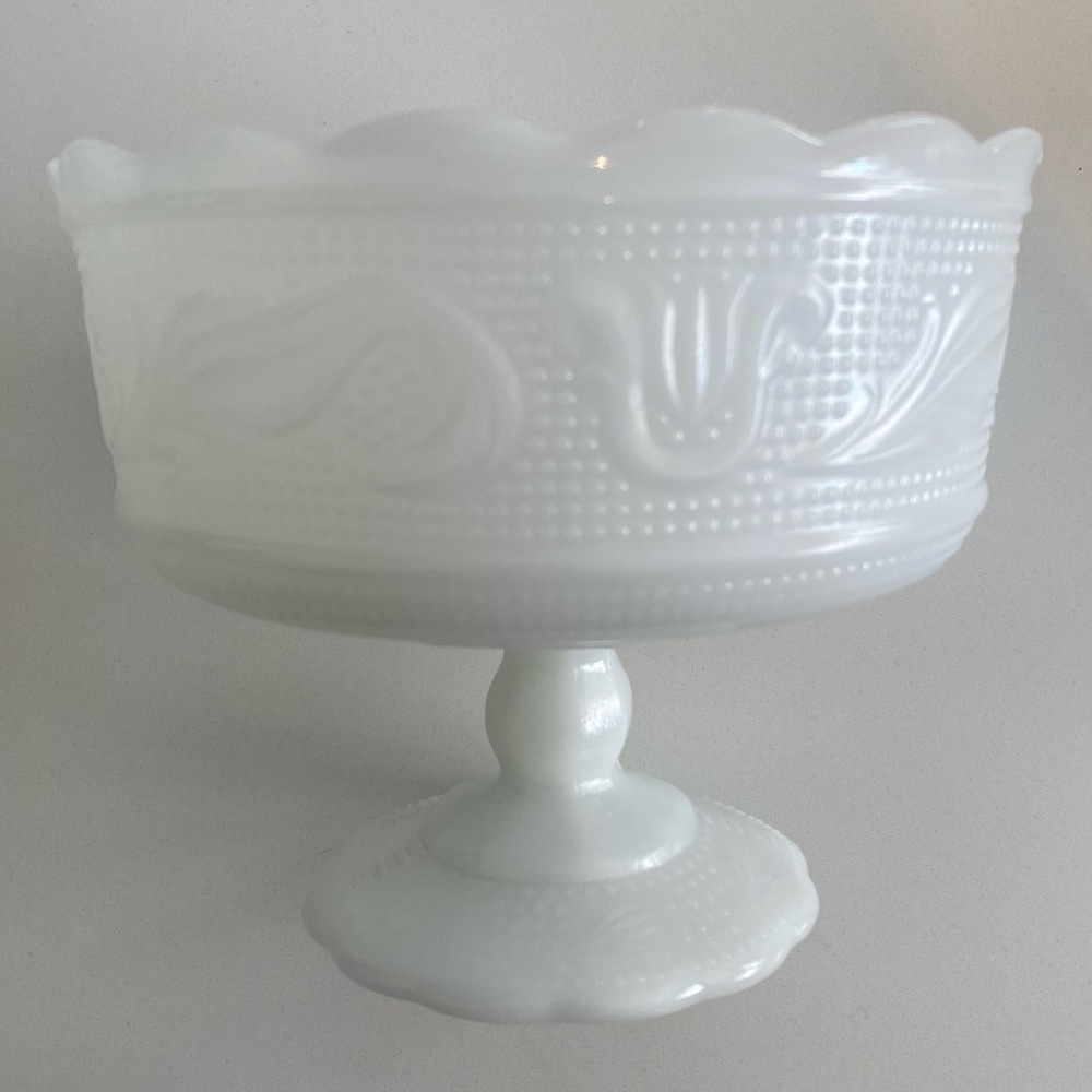 Vintage Milk Glass Pedestal